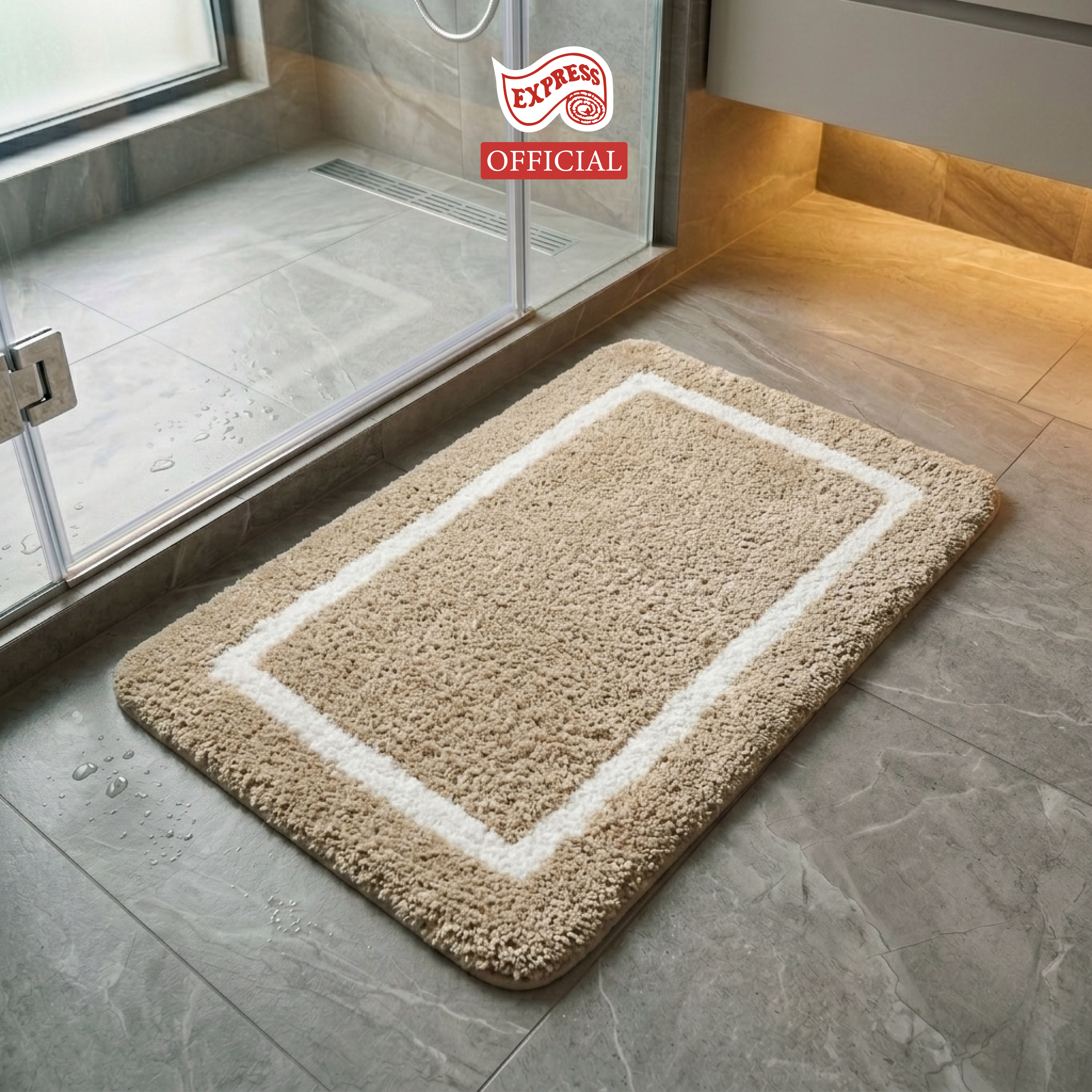 พรมเช็ดเท้าหน้าประตู EXPRESS CARPET รุ่น EM2-4 ขนาด45X70 ซม. หนา 20 มม. สีน้ำตาล _4